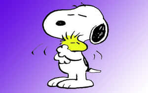 Snoopy Thinking Purple Background Wallpaper