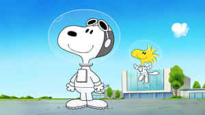 Snoopyand Woodstock Space Adventure Wallpaper