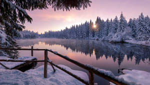 Snow Aesthetic Lake Wallpaper