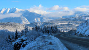 Snow Mountain Range Pass Wallpaper