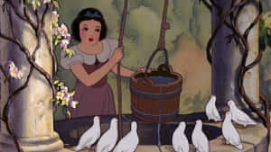 Snow White And The Seven Dwarfs Collecting Water Wallpaper