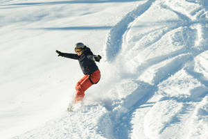 Snowboarding On Thick Ice Wallpaper