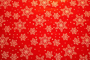 Snowflakes Pattern Red Christmas Background Wallpaper