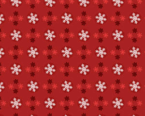 Snowflakes Patterned Red Christmas Background Wallpaper