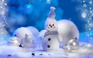 Snowman Christmas Scenes Wallpaper