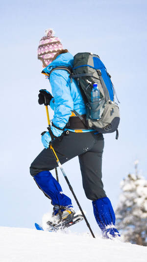 Snowshoeing Climbing Walking Wallpaper