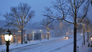 Snowy Roads Of Greenwich Ct Wallpaper