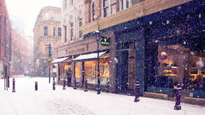 Snowy Shopping Malls Wallpaper