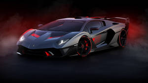 Soar The Road With The Sleek Black Lamborghini Wallpaper