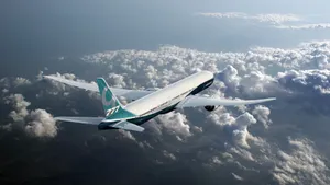 Soaring White And Green Airplane 4k Wallpaper