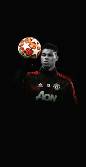 Soccer Aesthetic Marcus Rashford Black And Red Wallpaper