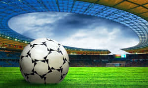 Soccer Ball In The Stadium Wallpaper