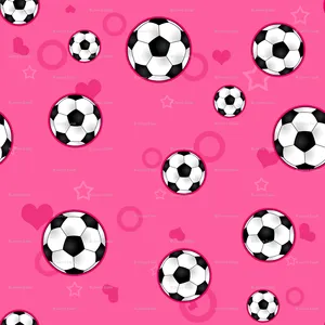 Soccer Balls On Pink Background Wallpaper