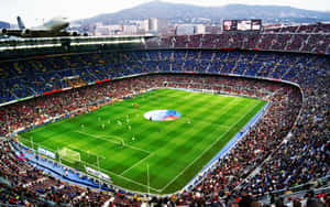 Soccer Fans Cheering In The Stadium. Wallpaper