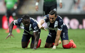 Soccer Players Celebration Fall Wallpaper