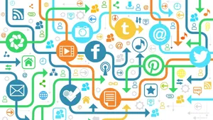 Social Media Apps Digital Map Wallpaper