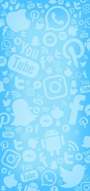 Social Media White Icons Wallpaper