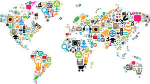 Social Media World Map Wallpaper