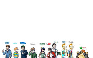 Social Network Cartoon Netizens Wallpaper