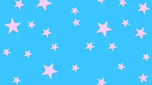 Soft Blue Background And Pink Stars Wallpaper