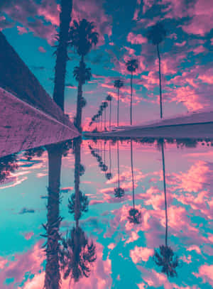 Soft Pastel Shades Of Pink, Blue And White Come Together In This Stunning Aesthetic Wallpaper. Wallpaper