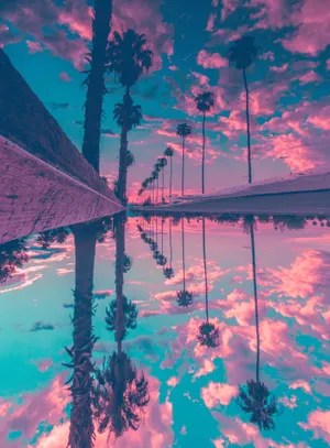Soft Pastel Shades Of Pink, Blue And White Come Together In This Stunning Aesthetic Wallpaper. Wallpaper