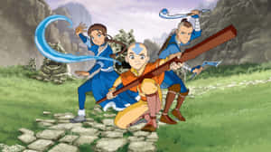 Sokka, Aang, And Katara Wallpaper