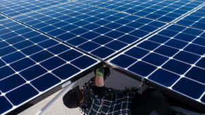 Solar Panels On The Rooftop In Brooklyn Wallpaper