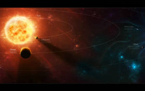 Solar System Blazing Sun Wallpaper