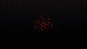 Solid Red And Black Hexagonal Pattern Wallpaper