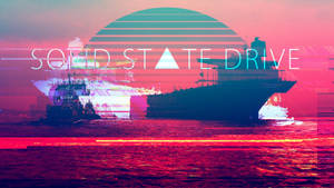 Solid State Drive Vaporwave Desktop Wallpaper