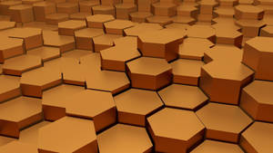 Solid Wooden Coloured Hexagon Shape Wallpaper