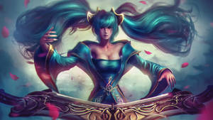 Sona Blue 4k League Of Legends Wallpaper