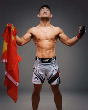 Song Yadong With Chinese Flag Wallpaper