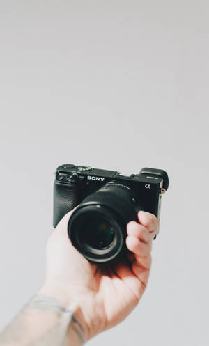 Sony Camera Gray Background Wallpaper