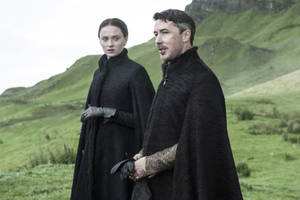 Sophie Turner With Aidan Gillen Wallpaper