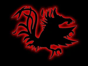 South Carolina Gamecocks Black Logo Glowing Red Wallpaper