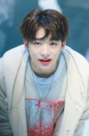 South Korean Singer Hyunjin Dashing Look Wallpaper