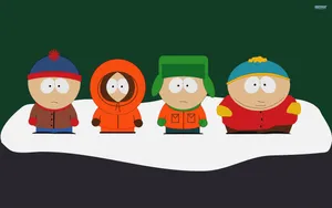 South Park Main Characters White Sheet Wallpaper