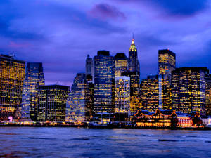 South Street Seaport Photo Night Time Wallpaper