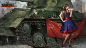 Soviet Union Flag On A Tank Wallpaper