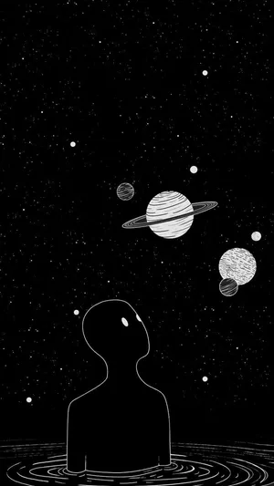 Space Aesthetic Alien Wallpaper