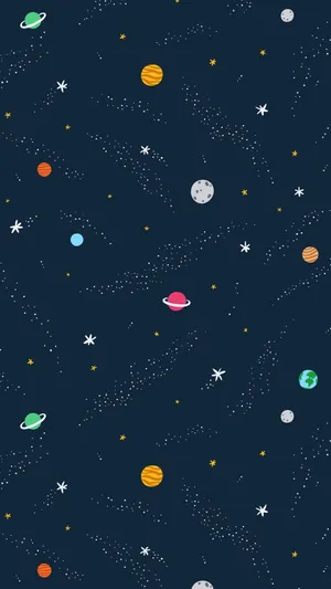 Space Aesthetic Cute Planets Wallpaper