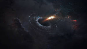 Space Blackhole On Black Tablet Wallpaper