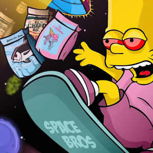 Space Bro Bart Simpson Aesthetic Wallpaper