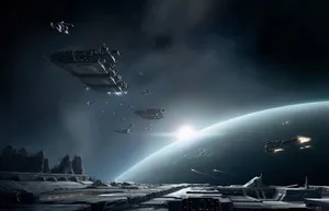Space Fleet Over Horizon.jpg Wallpaper