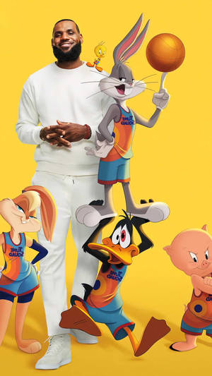 Space Jam Lebron And Characters Wallpaper