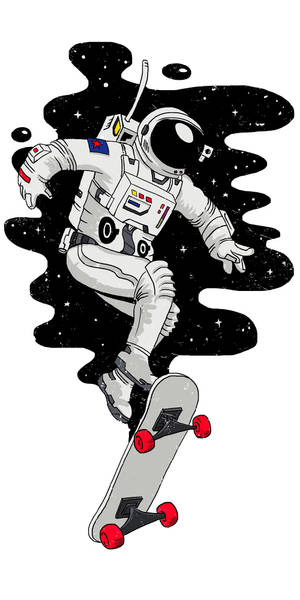 Spaceman On Skateboard Iphone Wallpaper