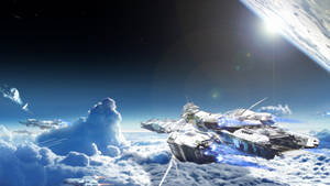 Spaceships In Flight Star Citizen Wallpaper