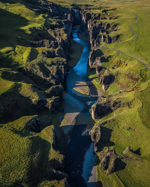 Sparkling Blue River View Wallpaper